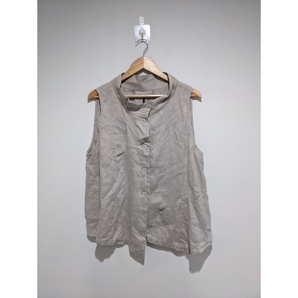 Animale Studio 100% Linen Lagenlook Sleeveless Top Size 8